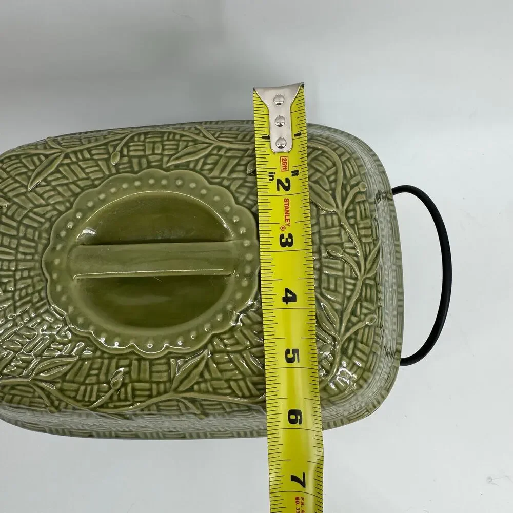Temp-tations Orchard Vine Green 4Qt Covered Baker Dish with Lid & Wire Rack